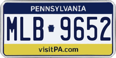PA license plate MLB9652