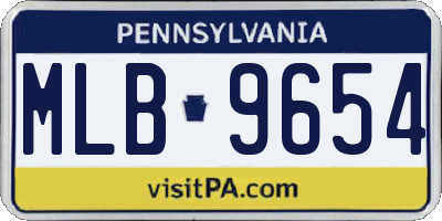 PA license plate MLB9654