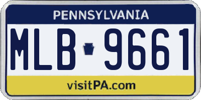 PA license plate MLB9661