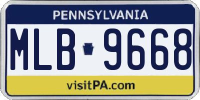 PA license plate MLB9668