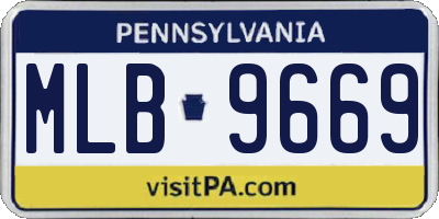 PA license plate MLB9669