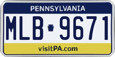 PA license plate MLB9671