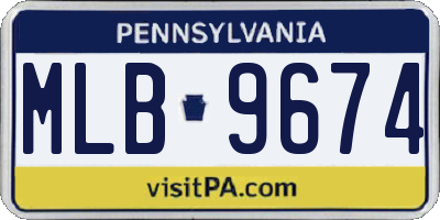 PA license plate MLB9674