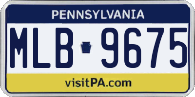PA license plate MLB9675