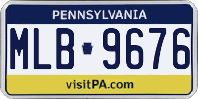 PA license plate MLB9676