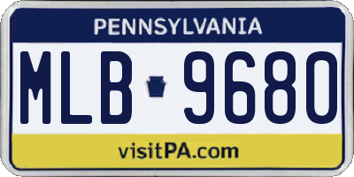 PA license plate MLB9680
