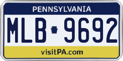 PA license plate MLB9692