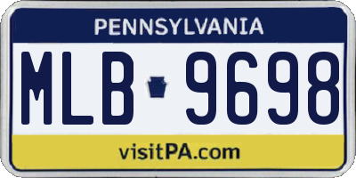 PA license plate MLB9698