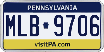 PA license plate MLB9706