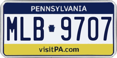 PA license plate MLB9707