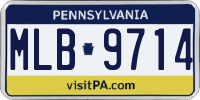 PA license plate MLB9714