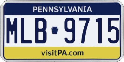 PA license plate MLB9715