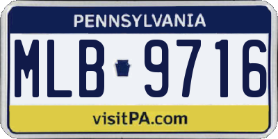 PA license plate MLB9716