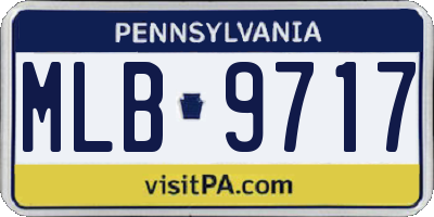 PA license plate MLB9717