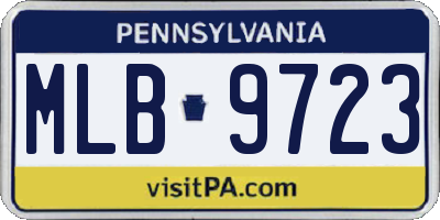 PA license plate MLB9723