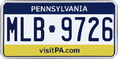 PA license plate MLB9726