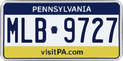 PA license plate MLB9727
