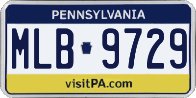 PA license plate MLB9729