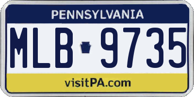 PA license plate MLB9735