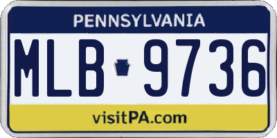 PA license plate MLB9736