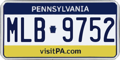 PA license plate MLB9752