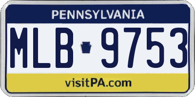 PA license plate MLB9753