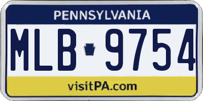 PA license plate MLB9754