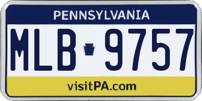PA license plate MLB9757