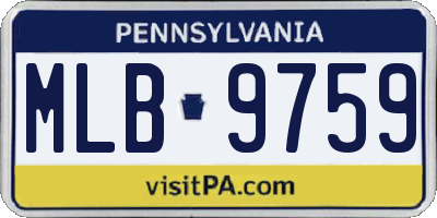 PA license plate MLB9759