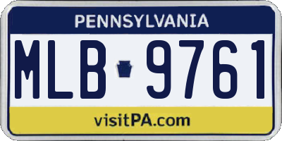 PA license plate MLB9761