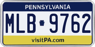 PA license plate MLB9762