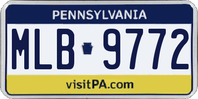 PA license plate MLB9772