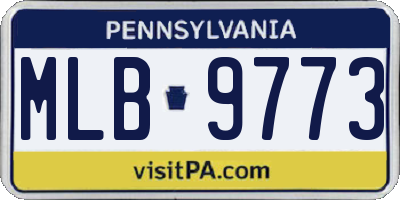 PA license plate MLB9773
