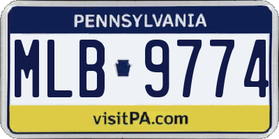 PA license plate MLB9774