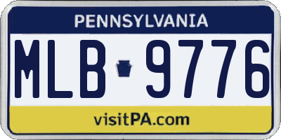 PA license plate MLB9776