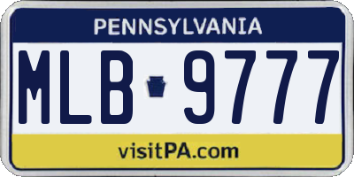 PA license plate MLB9777