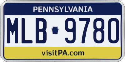 PA license plate MLB9780