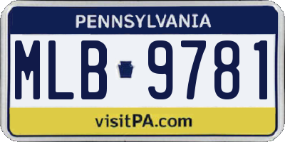 PA license plate MLB9781