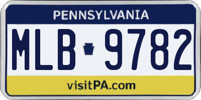 PA license plate MLB9782