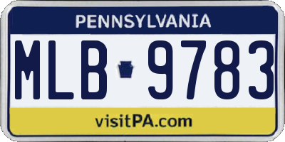 PA license plate MLB9783