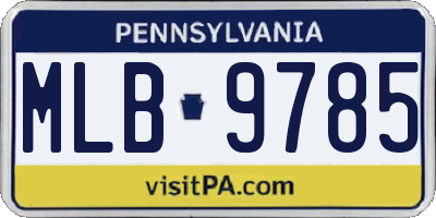 PA license plate MLB9785