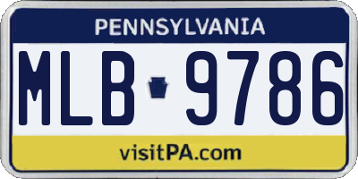 PA license plate MLB9786