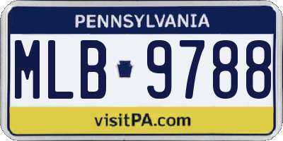 PA license plate MLB9788