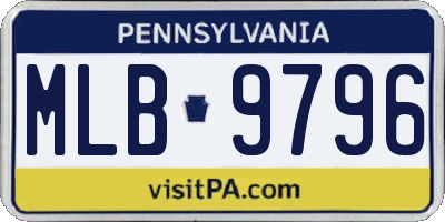 PA license plate MLB9796
