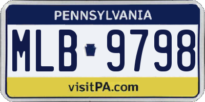 PA license plate MLB9798