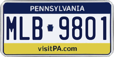 PA license plate MLB9801