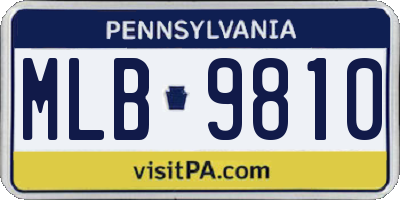 PA license plate MLB9810