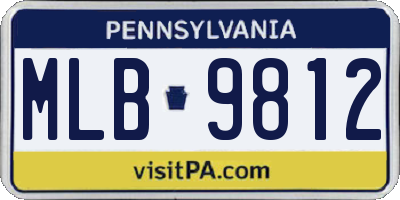 PA license plate MLB9812