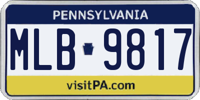 PA license plate MLB9817
