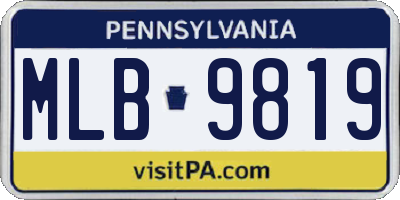 PA license plate MLB9819